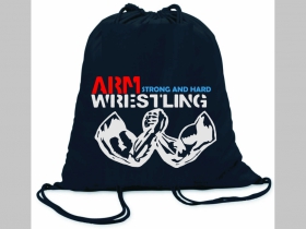 Arm Wrestling - Strong and Hard ľahké sťahovacie vrecko ( batôžtek / vak ) s čiernou šnúrkou, 100% bavlna 100 g/m2, rozmery cca. 37 x 41 cm